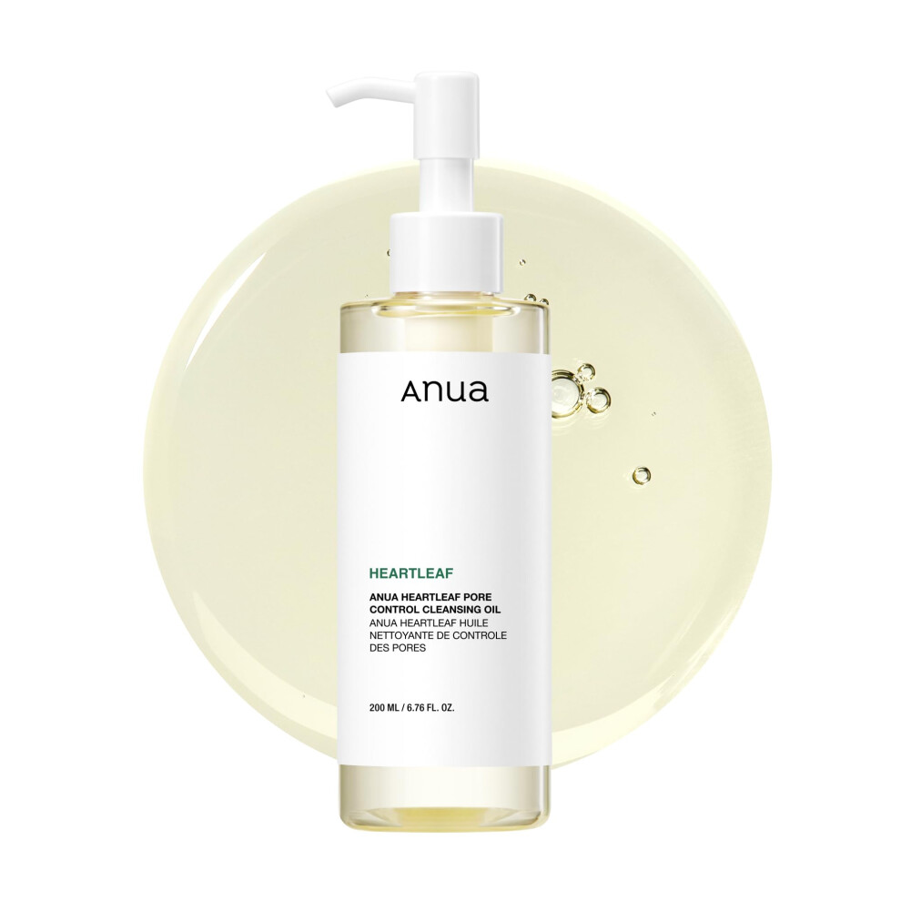 Anua Heartleaf Pore Control Cleansing Oil, Oil Cleanser For Face, Makeup Blackhead Remover, Korean Skin Care, Original, 200Ml/6.76 Fl Oz
