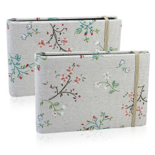 2 Pack Small Photo Albums, 6x4 Slip in Photo Albums 200 Photos Mini Flip Photo Book with Linen Cover, Portable Photo Album Memory Books for Baby