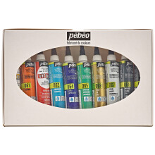 PEBEO 20 ml Vitrea 160-Glass Paint Outliner Set Cardboard, Box of 10, Assorted Colours, Brown, 114100