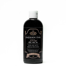 Graff-City Black Indian Ink 300m Water Based Drawing Ink Bottle, Highly pigmented for Brush, Pen or Airbrush