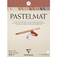 Clairefontaine 96052C Glued Pad Pastelmat n?7 - 12 Sheets Special Card for Dry Pastels - 18x24 cm 360g - 4 Assorted Colors - Crystal Paper Dividers