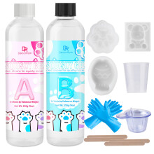 Taba Squishy Kit - 500g Transparent Liquid Silicone, Super Soft Fast Cure Silicone Rubber for Taba Squishies Molds, DIY Squishy Making Gel Maker Kit