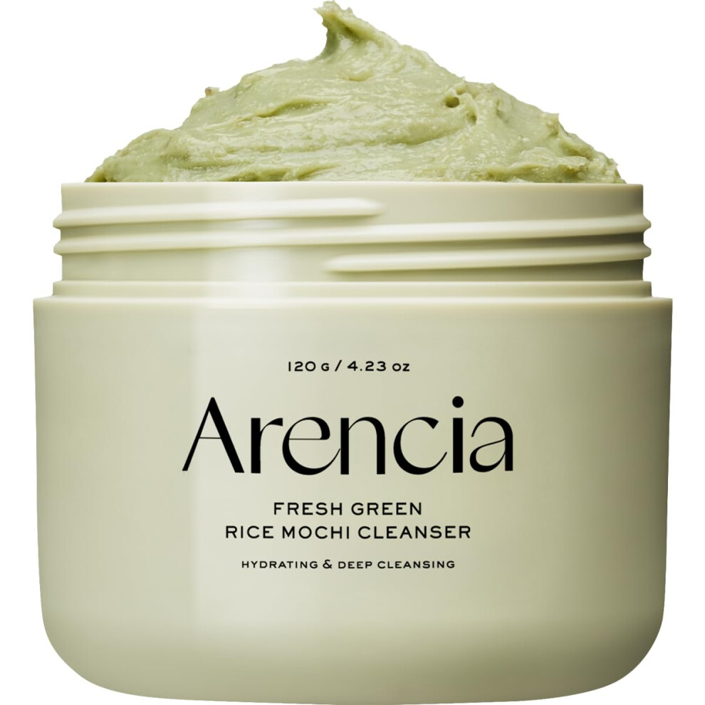 Arencia Korean Rice Mochi Face Cleanser - Face Mask, Foaming Cleanser, Gentle Scrub All In One - Deep Cleansing, Moisturizing, Pore Minimizing, Green