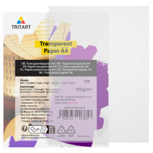 Tritart Tracing Paper A4 100 g/m? (125 Sheet) - Vellum for Printer Drawing Art Sketch Pattern Transfer - Ideal for Wedding Invitation Cards and Sewing
