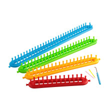 The Quilted Bear Long Knitting Loom Set - Easy Knit 4 Piece Peg Loom with 2 Pins, Loom Knitting Hook Tool & Instruction Leaflet for Scarves, Hats &