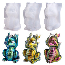 LET'S RESIN Dragon Resin Moulds, Hear, Speak, See No Evil 3 Pcs Dragon Epoxy Resin Moulds, Lively 3D Animal Silicone Molds for Epoxy Resin, Art Craft,