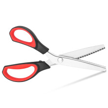 Asdirne Left Pinking Scissors, Professional Zig Zag Scissors, Pinking Shears with Rubber Grips and Ultra-Sharp Blade, Great for Many Kinds of Fabrics,