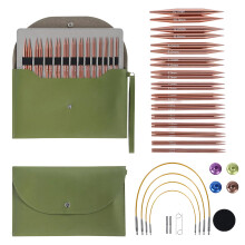 Circular Knitting Needles Set, Knitting Kits with Case for Adults, Interchangeable Needles 13 Pairs, Practical Aluminium Knitted Accessories for