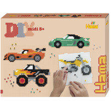 Hama Gift Box - Vehicles | Approx. 4.000 Beads, 2 Large Square pegboards No. 234, Colour Printed Design Sheet, Instructions and Ironing Paper