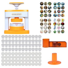 Badge Punch Press Kit, Button Badge Maker Machine, 55mm Badge Making Machine with 48 Badges/48 Patterns Press Machine DIY Cute Stickers Badge Making