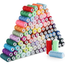 ilauke Sewing Thread Set 100 Colour Polyester Thread Kit with 10 Sewing Needles, 2 Needle Threader, Yarn Scissors, Stripper and Pearl Needle for Hand