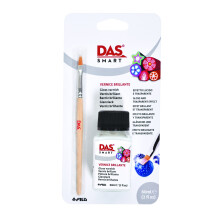 DAS Smart Clay 60ml Gloss Varnish Bottle and Brush, Transparent, For Professionals & Hobbyists