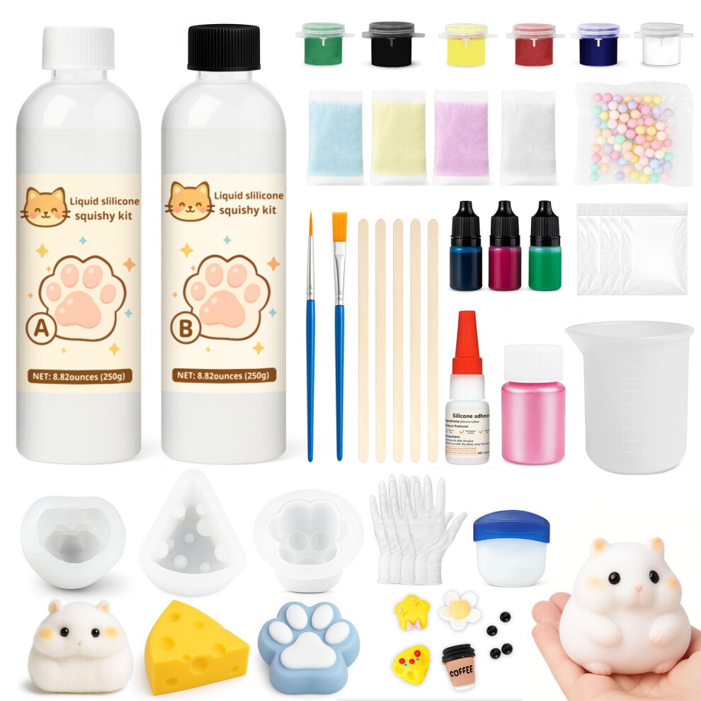 Photos - Other Toys 1DFAUL Liquid Silicone Squishy Making Kit, 17.6oz Squishy Gel Make Your Own Squishies, No Bubbles & Fast Cure, with Hamster,