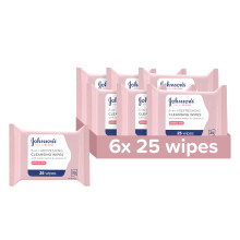 Johnson's Face Care Make Up Be Gone Refreshing Wipes - Pack of 6 x 25 Wipes