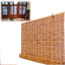 Bamboo Roller Blinds Outdoor Patio Shades, Natural UV Protection Roll Up Window Curtain 15'x64'