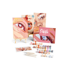 Dabble Paint by Numbers Kits ? Set of 3 Paint by Numbers for Adults Beginners with Canvas Frame, Painting Kits for Adults, Flowers Design