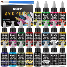 Roizefar Acrylic Leather Paint, Ultimate All-in-One 20 x 30ml Kit with Deglazer & Finisher, 18 Colors Flexible & Waterproof Leather Dye for Shoes,