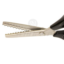 Serrated Scalloped Edge Pinking Shears, Stainless Steel, Fabric Scissors, Tailor, Scalloped Pinking, Sewing, Leather Cutting Tool (Scalloped 5mm)
