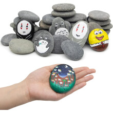 KAHEIGN 20Pcs Painting Rocks, 1.9KG 5-8cm Flat Painting Pebbles Natural Smooth Stones Large Paintings River Rocks for DIY Craft School Kindness Paint