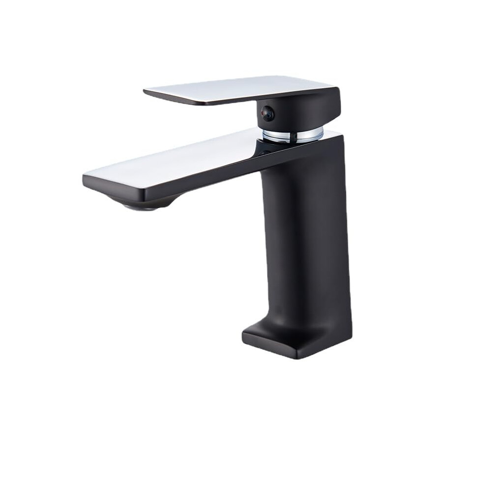 Solid Brass Bathroom Faucet Single Handle Basin Mixer Tap Deck Mount Black Chrome Lead 9187378953334