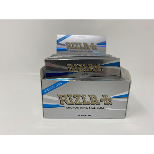 Rizla Micron King Size Slim (Micron Thin) Smoking Rolling Papers - 1 Box X 50 Booklets 1