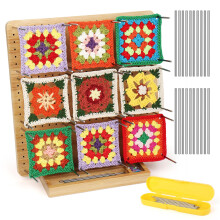 Aeelike Crochet Blocking Board Large, Blocking Board for Crochet 11 Inch, Crochet Blocking Board and Pins 30Pcs, Granny Square Blocking Board, Wooden