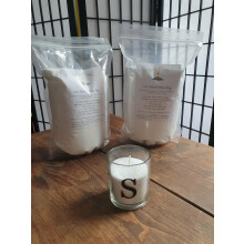 Ice Sand Candle Wax, Palm Oil, 1Kg White. Wax Granules for Candle Making Without The Need for Melting, Pour, Add Wick and Light. (Wicks Not Included)