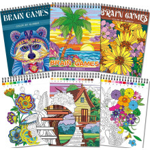 Kalysky 3 Pack Adult Colour by Numbers Colouring Book, 60 Different Designs Colouring Books for Adults Include Themes of Landsapce Flowers Animals, A4