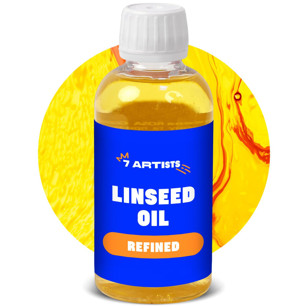 7 Artists Premium Refined Linseed Oil For Oil Paint 250 Ml | Linseed Paint Medium, Thinner 5051222057261