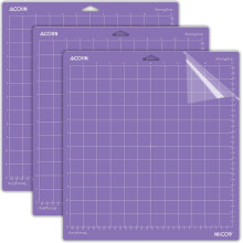 AOOIIN Strong Grip Cutting Mat for Cricut Explore One/Air/Air 2/Maker 3 Packs Cut Mats Replacement Accessories for Cricut (12 x 12 inch,Purple)