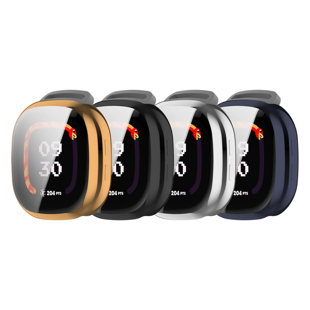 4 Pack Screen Protector Case Tpu Full Coverage Bumper Cover For Fitbit Ace Lte Kids Smartwatch (4 Colors) 9199774709514