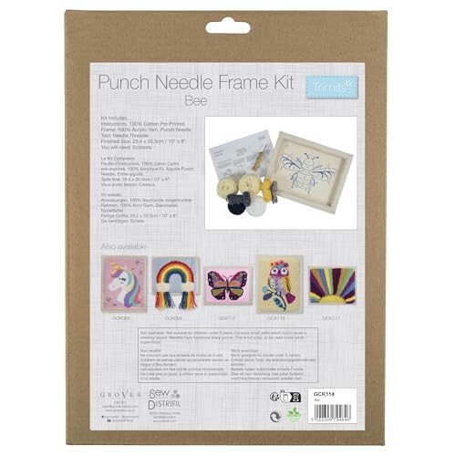 Trimits Punch Needle Frame Kit, Bee,20.32 x 25.4cm (8 x 10in) 2
