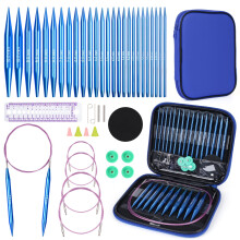 Aeelike Circular Knitting Needles, Interchangeable Circular Knitting Needles Set with Case & Accessories, 13 Pairs of Round Knitting Needles 3mm-10mm,