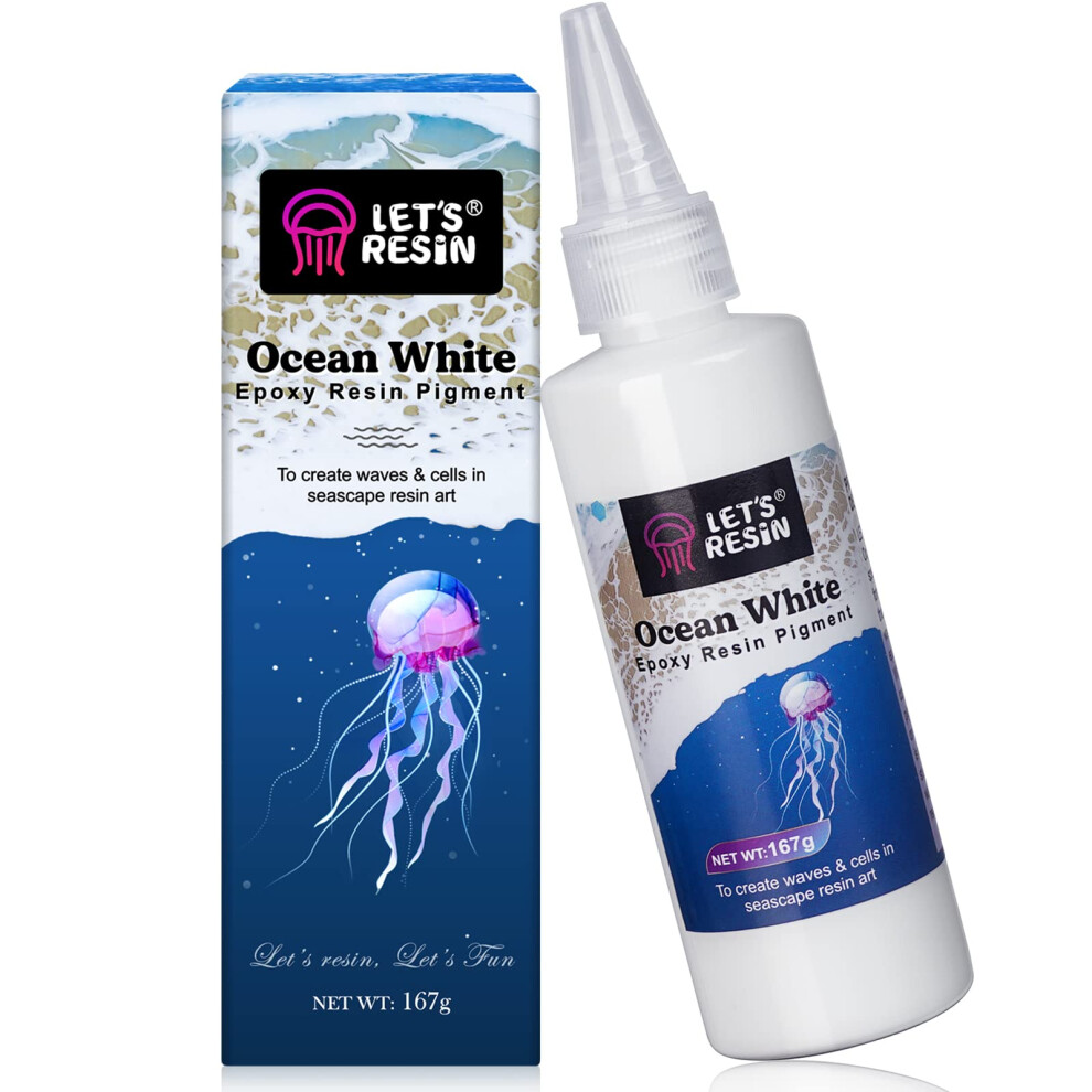 Let's Resin Ocean Epoxy Resin Pigment 167G, High Concentrated Pigment Paste For Epoxy Resin & Uv Resin, Uv Resistant Opaque Pigment For Creates White