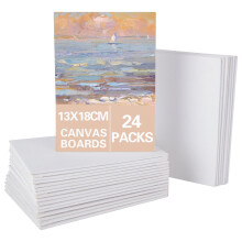 SHUESS 24 Pcs Canvas for Painting - 13 x 18 cm (5 x 7 inch) Small Canvas Panel Boards - Small Canvases for Painting - Pre Stretched Blank Art Canvases