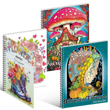 Kalysky 3 Pack Adult Colouring Books, Mindfulness Colouring Books for Adults, Themes Include Flower World, Whimsical Universe, Fantasy Fairy Homes for