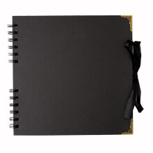 Hawksbill Black Scrapbook Photo Album 60 Pages ? 31cm x 31cm Black Scrap Book Spiral Bound Wedding Picture Album 180gsm Memory Book Ideal for Photos