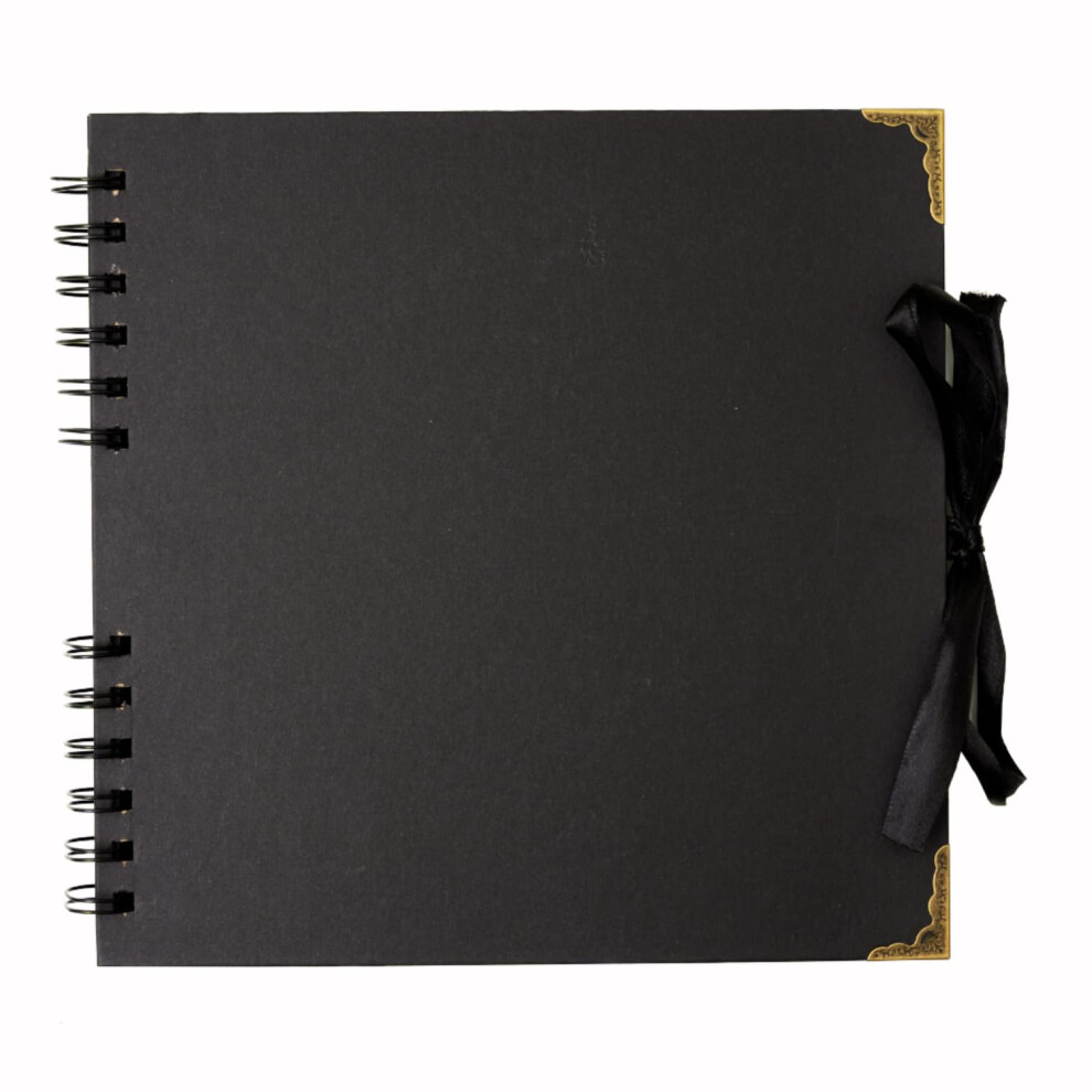 Hawksbill Black Scrapbook Photo Album 60 Pages ? 31Cm X 31Cm Black Scrap Book Spiral Bound Wedding Picture Album 180Gsm Memory Book Ideal For Photos
