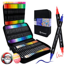 Artecho Acrylic Paint Markers 72 Colors with Bag, Acrylic Paint Pens with Brush Tip and Fine Tip for Stone, Rock Painting, Paper, Pumpkin, Wood, Egg,