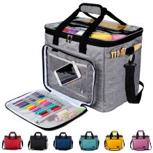 Hoshin Knitting Bag for Yarn Storage, Portable Crochet Tote Bag Yarn Organizer for Crochet Patterns and Hooks, Needles, Skeins of Yarn-Enjoy