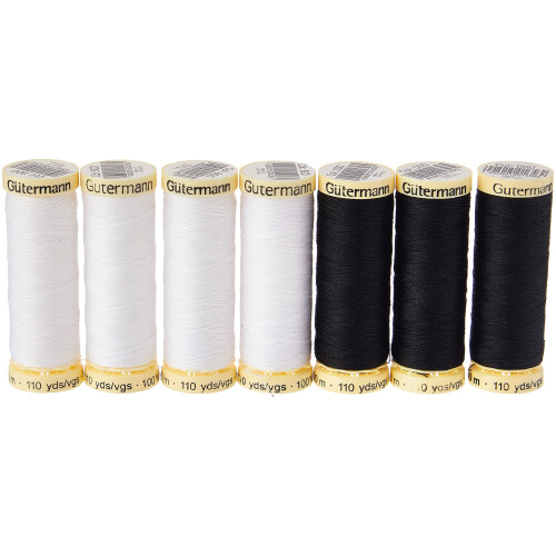 Gütermann Gutermann Sew-All Thread Set, 100 Percent Polyester, 7 x 100 m, Black/White 2