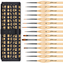 Golden Maple Miniature Paint Brushes, 15PC Model Brushes Micro Detail Paint Brush Set, Fine Detailing for Acrylics, Oils, Watercolors & Paint by