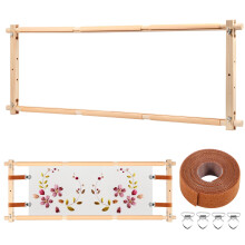 Littleduckling Embroidery Frame Wooden Cross Stitch Frame Rotated Needlepoint Embroidery Tapestry Scroll Frame Adjustable Needlepoint Stretcher Frame