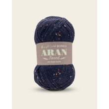 Sirdar Hayfield Bonus Aran Tweed, Navy Tweed (636), 400g, Blue F011-0636