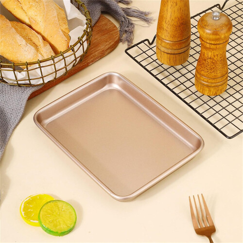 Rectangular Baking Pan Carbon Steel Nonstick Cookie Sheet with Safe Rolled Edges for Even Heating 1