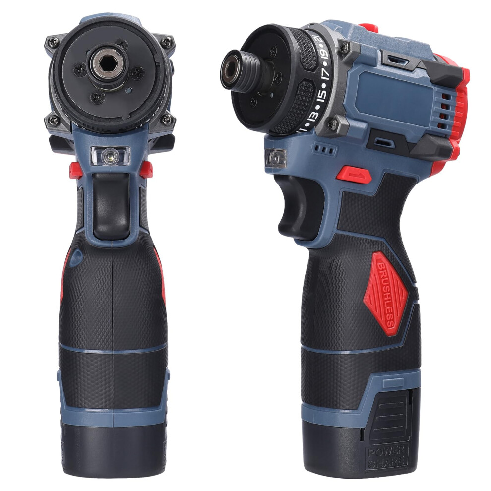 Cordless Electric Screwdriver 16.8V Brushless Impact With Dualspeed Control And 2 Batteries 9094768955871