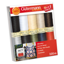 G?termann creativ Sewing thread set with 10 spools Sew-all Thread 100 m in basic colours