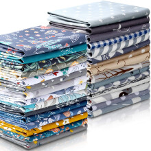 30 Pieces 10 x 10 Inches Cotton Fabric Bundle Squares Patchwork Floral Fabric Sewing Quilting Bundles Assorted Pattern Cloth for DIY Scrapbook Craft