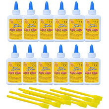 PVA Glue for Crafting & Slime ? Kids Glue and Washable White School Adhesive with 12 Spreaders ? 12 ? 50ml Bottles ? Kids B Crafty