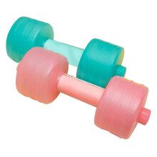Halteres ajustáveis com água para mulheres, equipamento de fitness com resistência variável para treinamento de força.